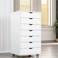 Mobile Wood Storage Cabinets with Wheels and 7 Drawer