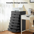 Mobile Wood Storage Cabinets with Wheels and 7 Drawer