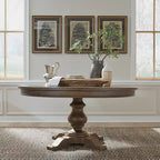 Dusty Taupe Pedestal Table Set with Dining Chairs Options
