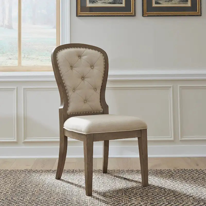 Dusty Taupe Pedestal Table Set with Dining Chairs Options