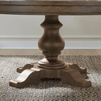 Dusty Taupe Pedestal Table Set with Dining Chairs Options