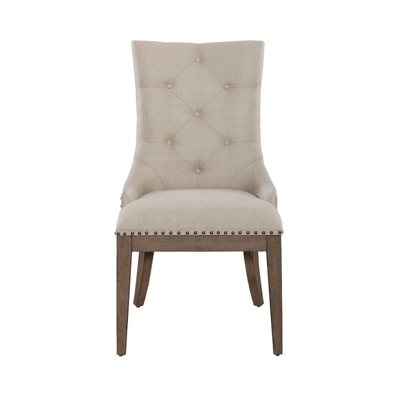 Dusty Taupe Pedestal Table Set with Dining Chairs Options