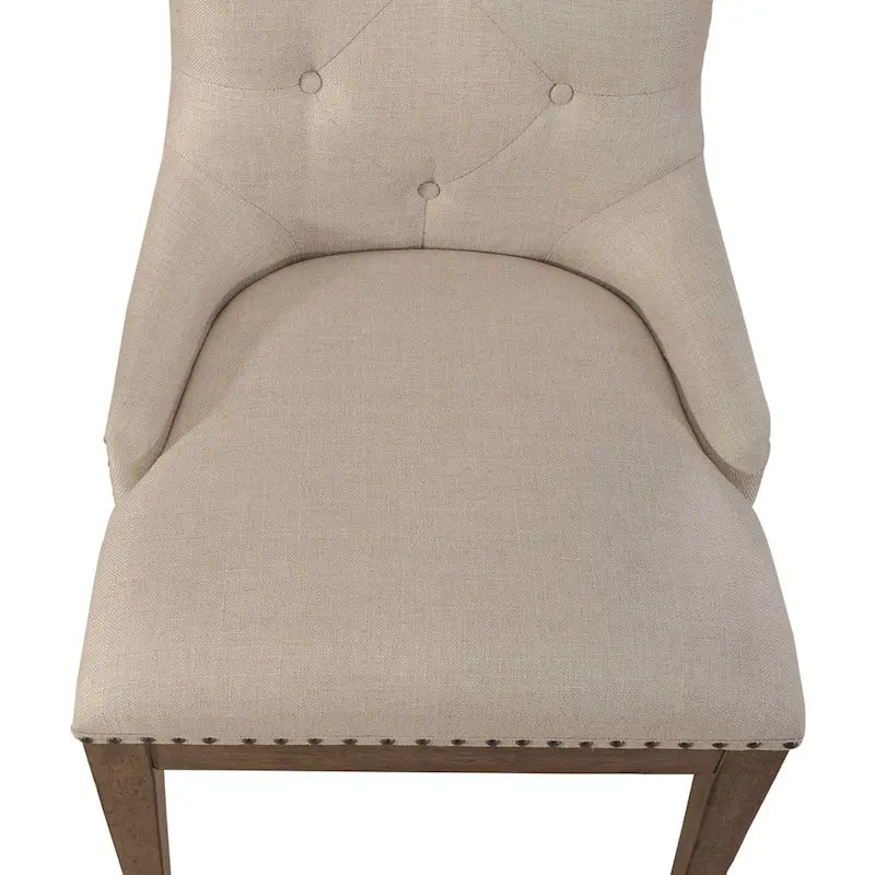 Dusty Taupe Pedestal Table Set with Dining Chairs Options