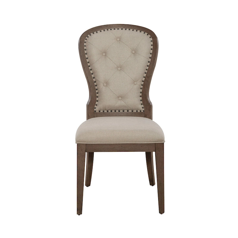 Dusty Taupe Pedestal Table Set with Dining Chairs Options