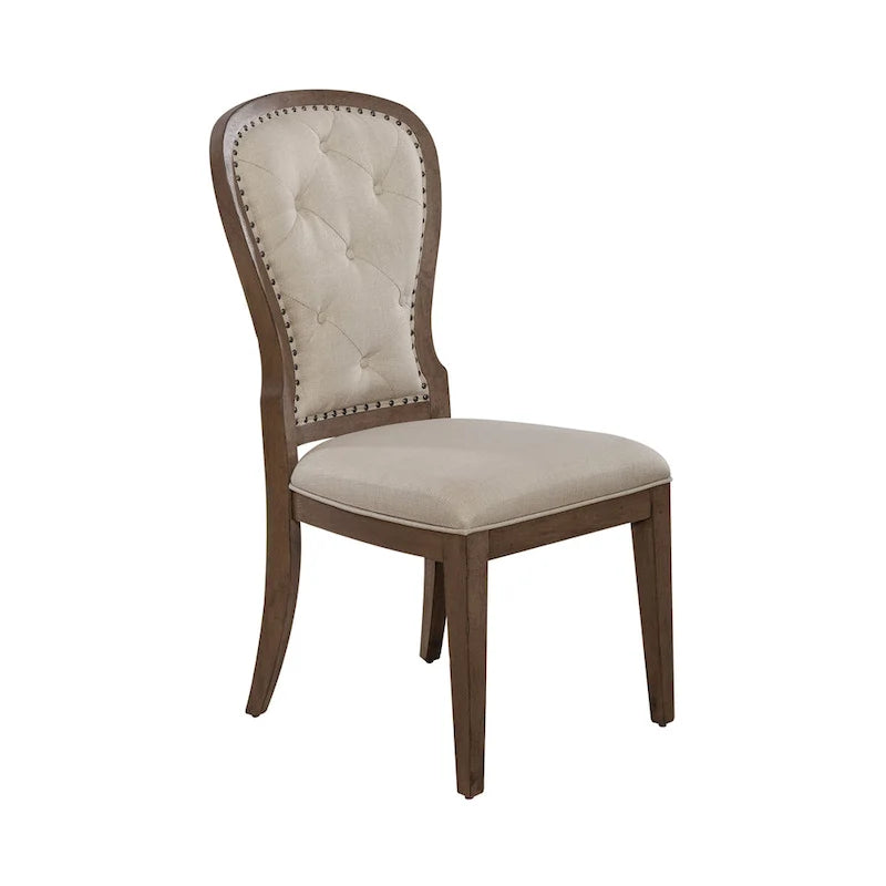 Dusty Taupe Pedestal Table Set with Dining Chairs Options