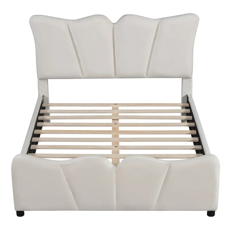 Full Size Upholstered Platform Bed Velvet Upholstered Bed