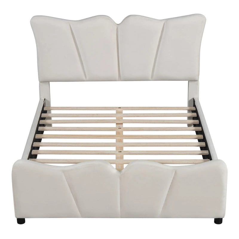 Full Size Upholstered Platform Bed Velvet Upholstered Bed