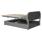 Elegant Upholstered Platform Bed with Curved Headboard