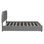 Elegant Upholstered Platform Bed with Curved Headboard