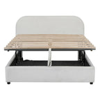 Elegant Upholstered Platform Bed with Curved Headboard