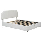 Elegant Upholstered Platform Bed with Curved Headboard